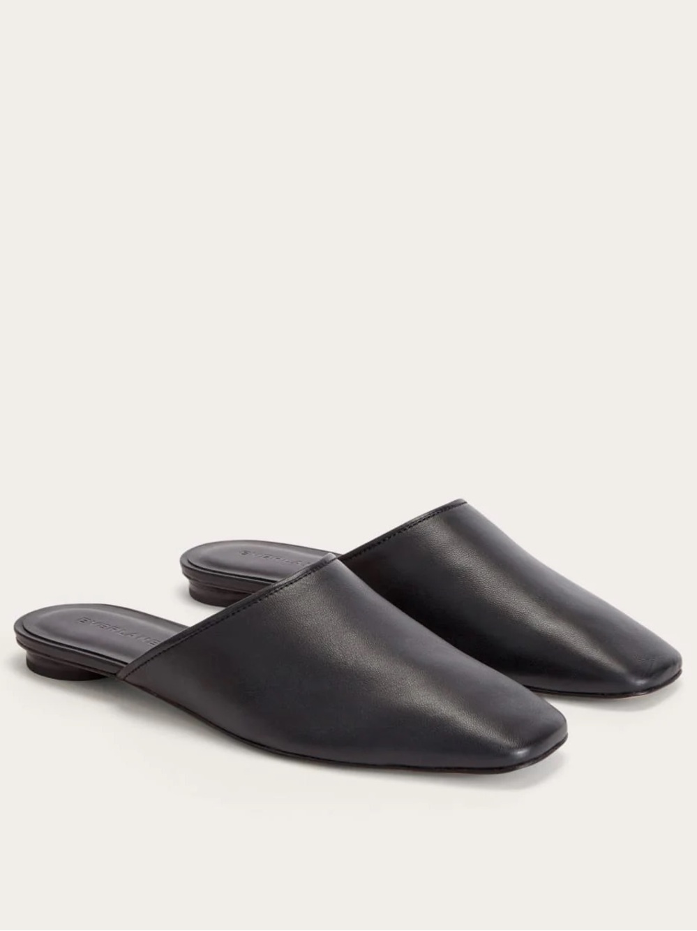 Everlane The Day Mule Black Nappa Leather Slide Loafer Flats Size 10 NWB